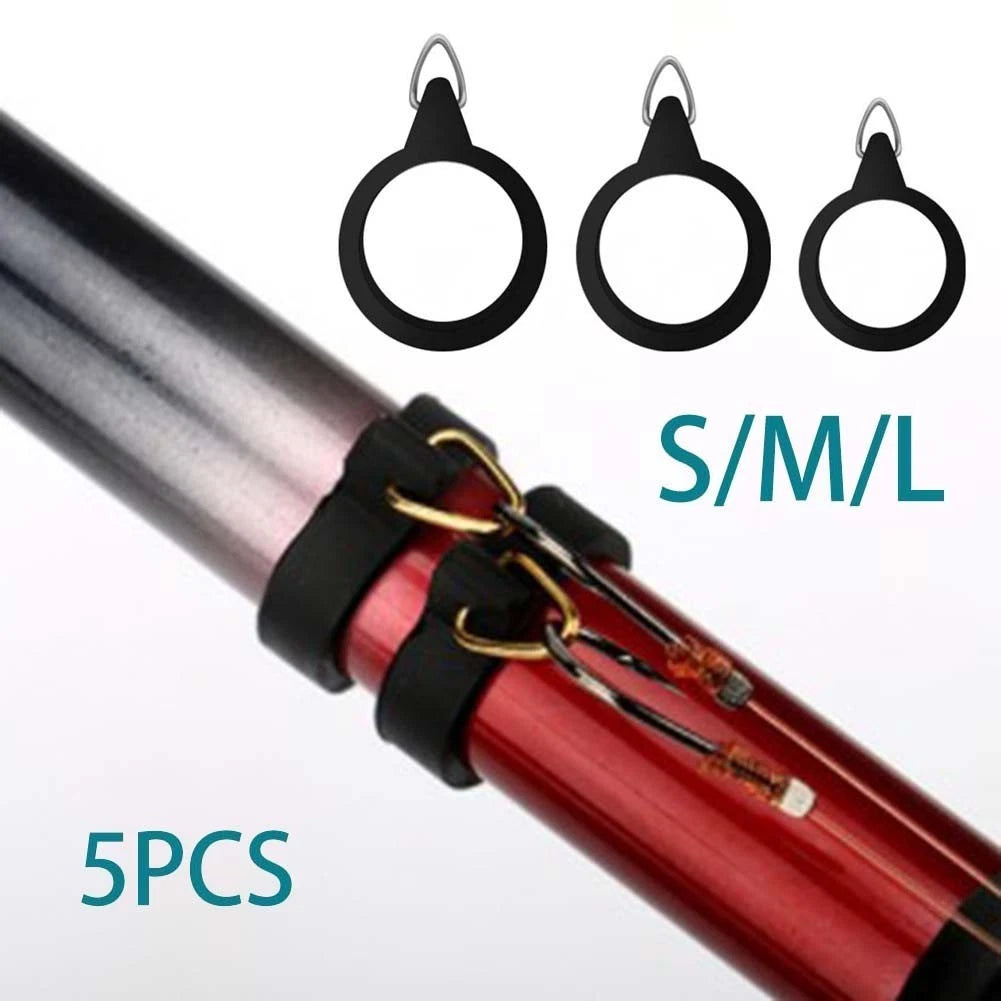 Fishing Hook Holders Set of 5 for Universal Use (6mm/0.24inch) Black/Gold