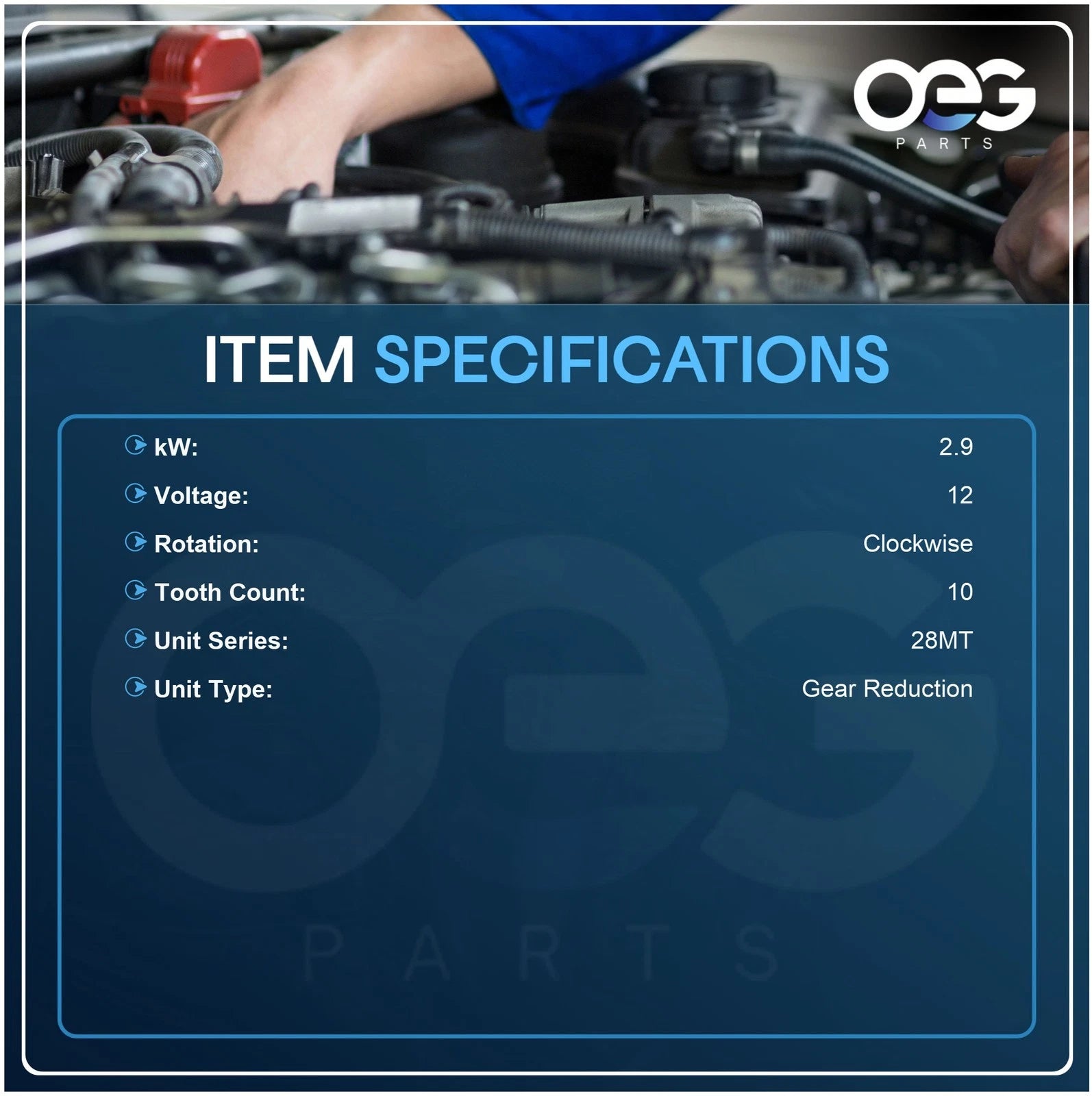 12V CW Starter for Massey Ferguson MF-200 (1972–1977)