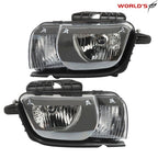 Pair of Halogen Headlights for Chevy Camaro (2010–2013) Black Housing