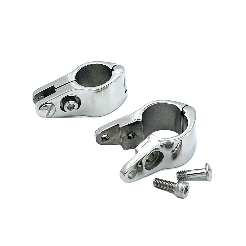 Set of 2 Stainless Steel Hinged Jaw Slide Rail Mounts for Boat Bimini Top