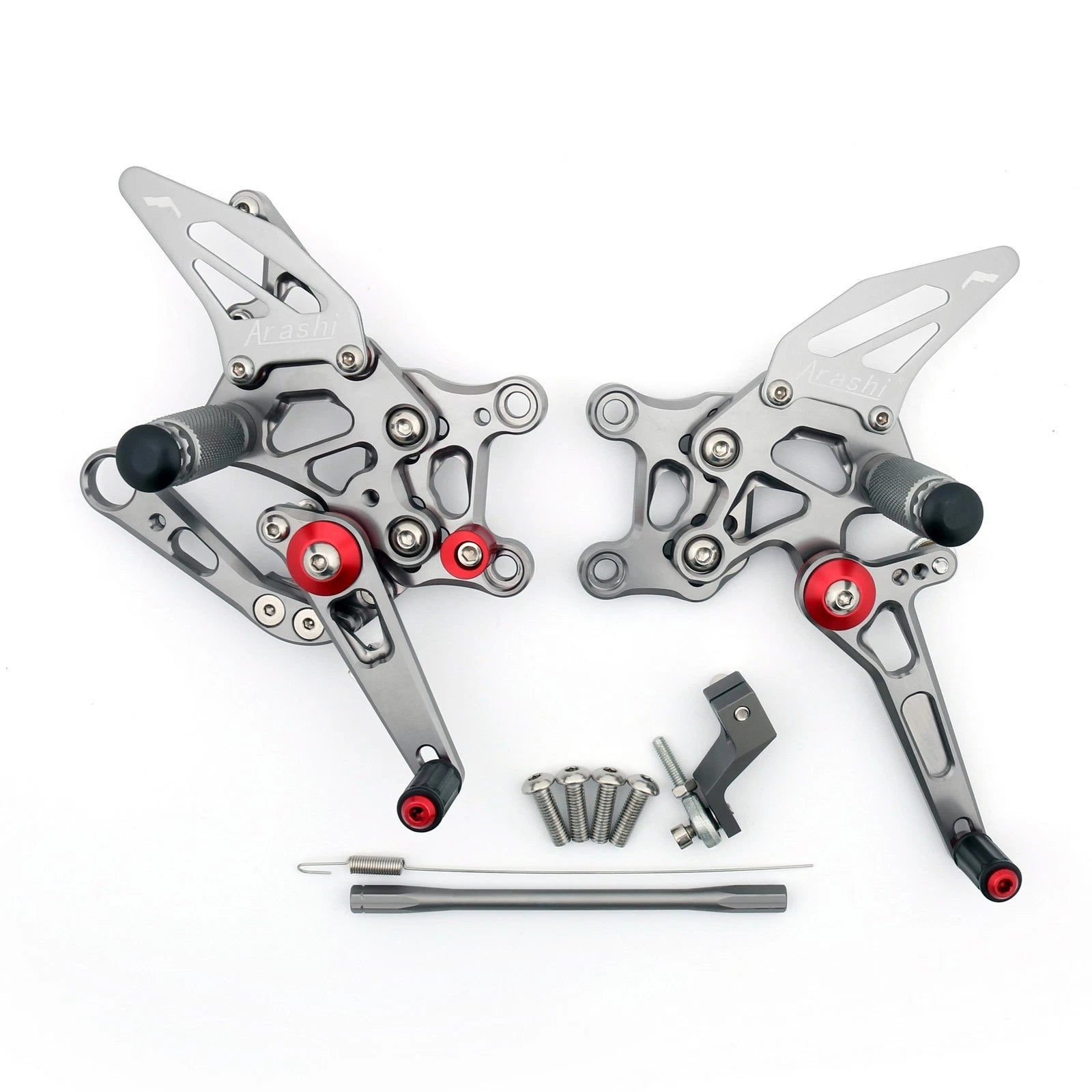 CNC Racing Rearset Footrest Pegs for Aprilia RSV4 (2009–2012) Gray