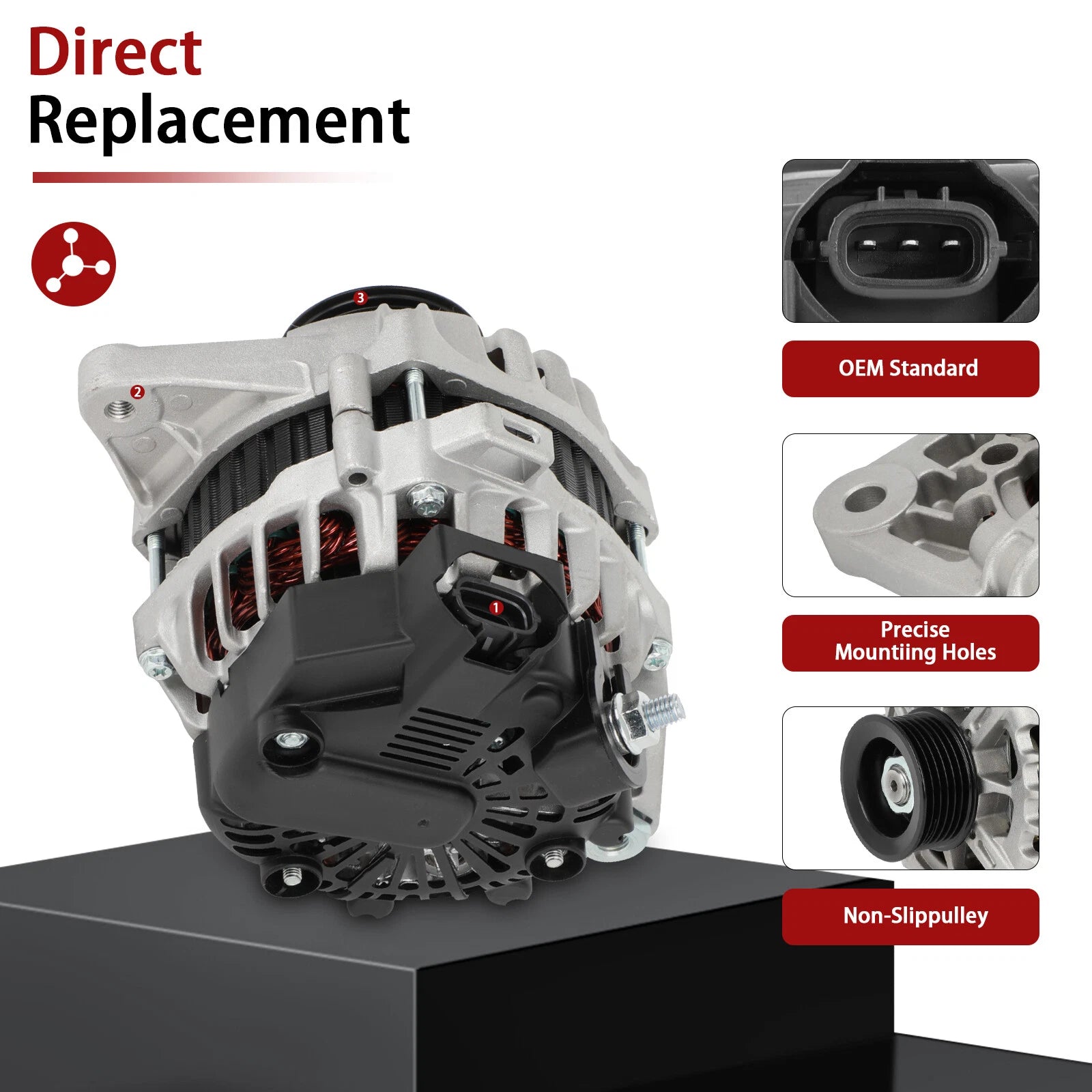 Alternator for Hyundai Veloster, Kia Rio (2012–2017)
