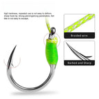 2X Carbon Steel Lure Assist Hooks for Slow Jigging Techniques