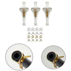3pcs 6mm Inline Fuel Filter Kit with 8 Clamps for ATV Motorcycle (Fits Various)