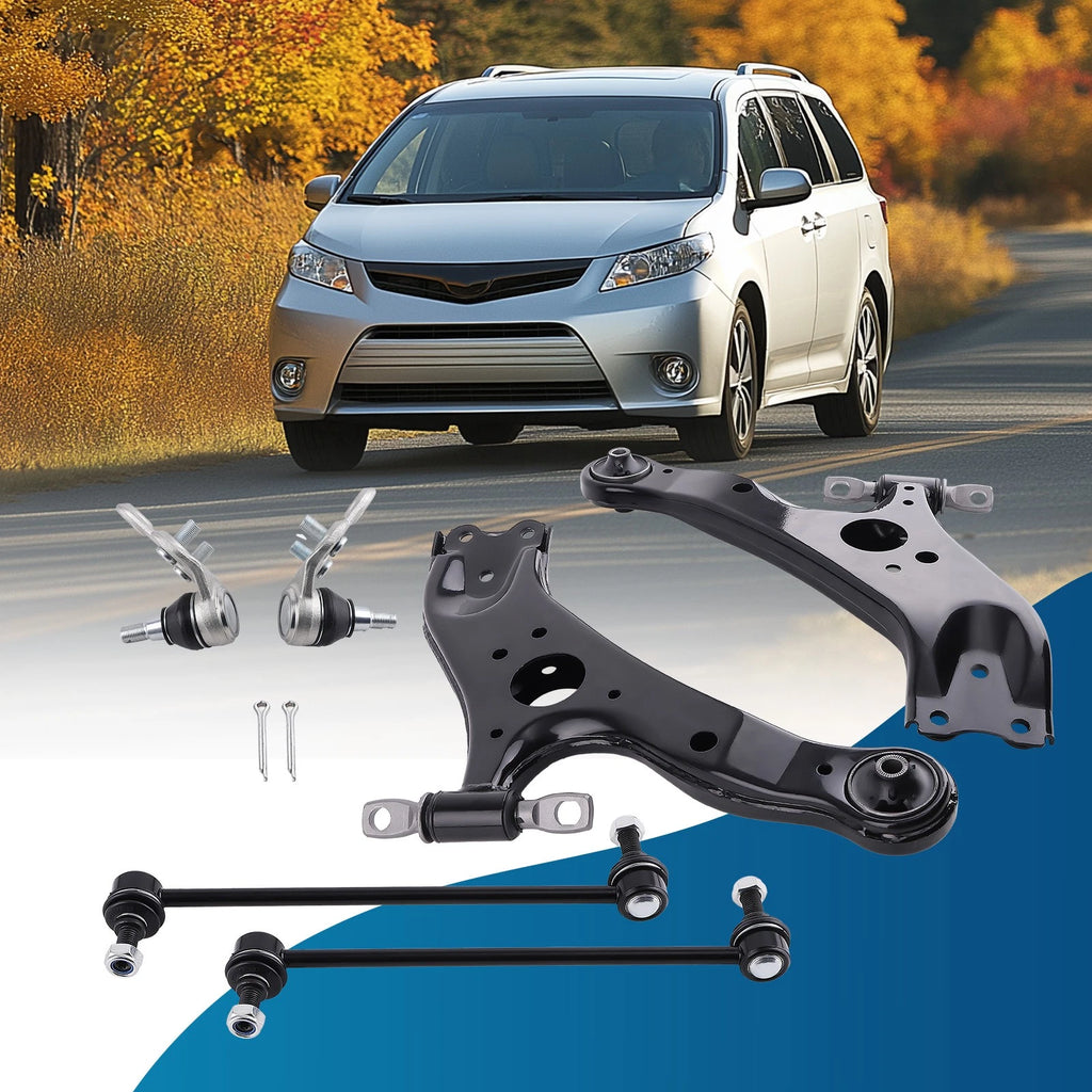 Set of 4 Front Lower Control Arms w/Ball Joints for Toyota Sienna (2011–2020)