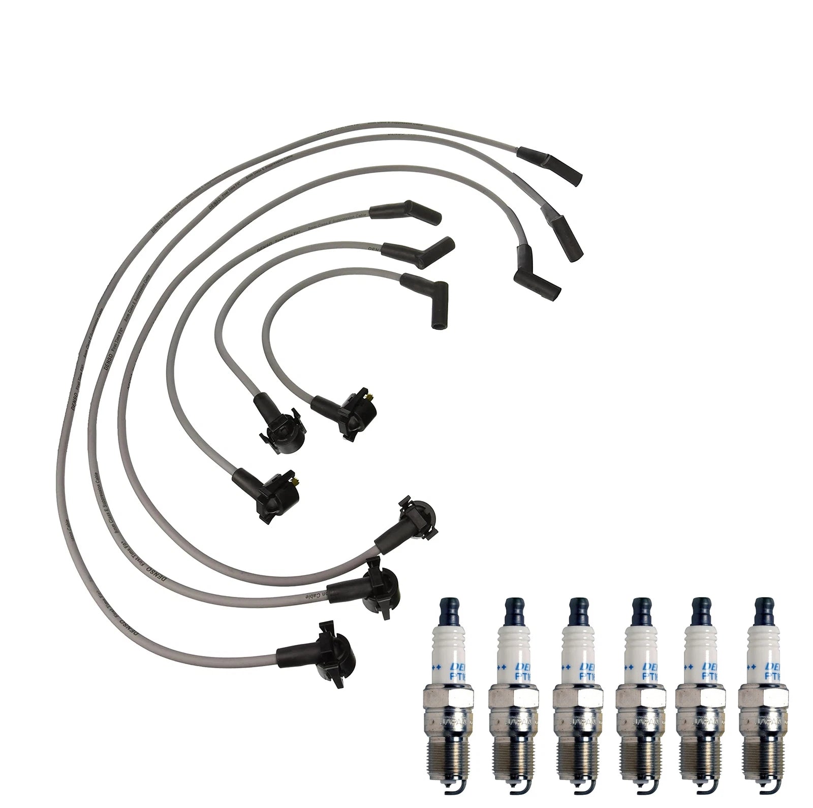 Denso Wire Set & 6 Double Platinum Spark Plugs for Ford 3.8 V6 (0.050)