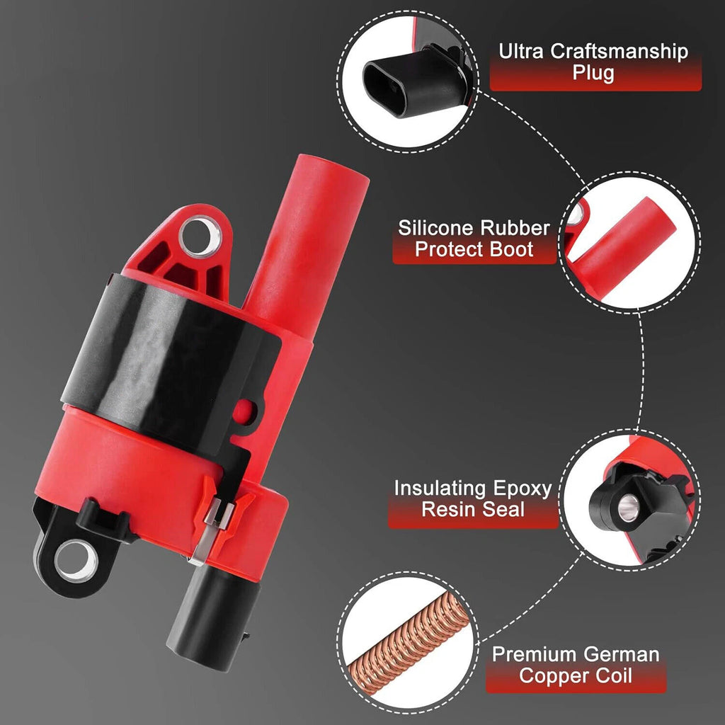 UF414 Ignition Coil + Spark Plug + Wire for Chevy GMC 5.3L 6.2L V8 (2007–2019)