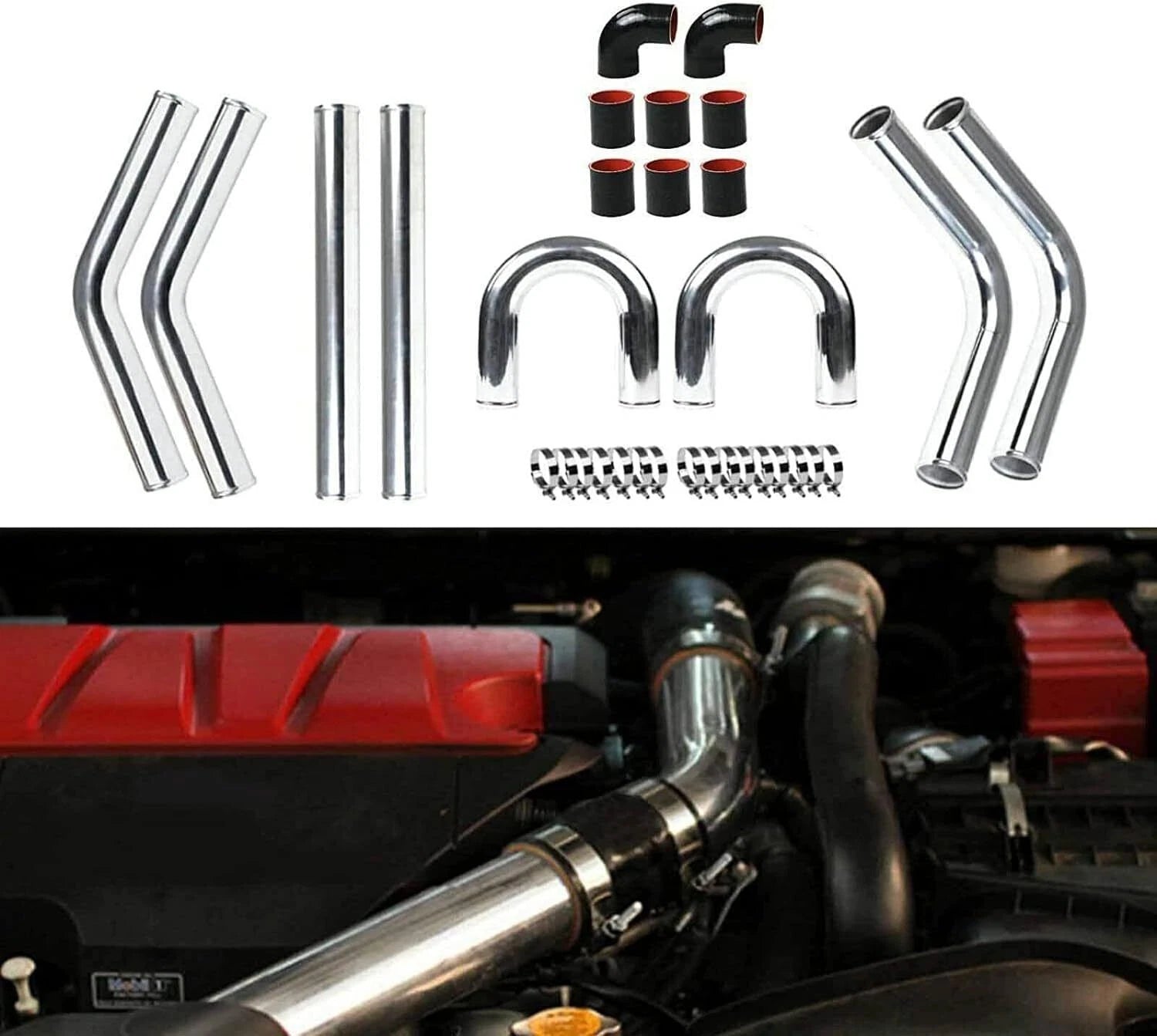 2" Polished Aluminum Intercooler Pipe Kit for Universal (Fits )