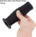 22mm Black Gel Handlebar Grips for Motorcycle Cafe Racer Dirt Bike ATV