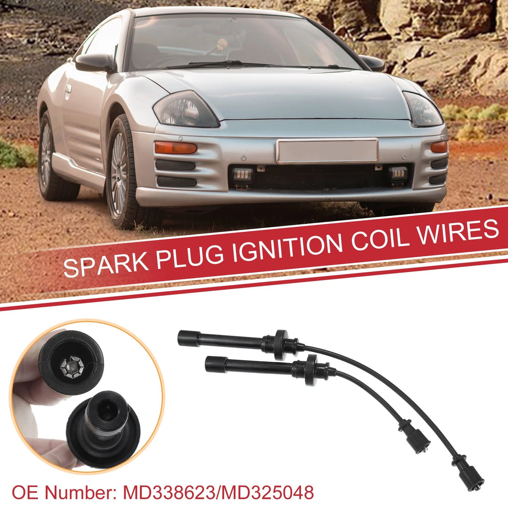 2X Spark Plug Wire Ignition Coil Cable No.MD338623 for Mitsubishi Lancer (2002–2006)