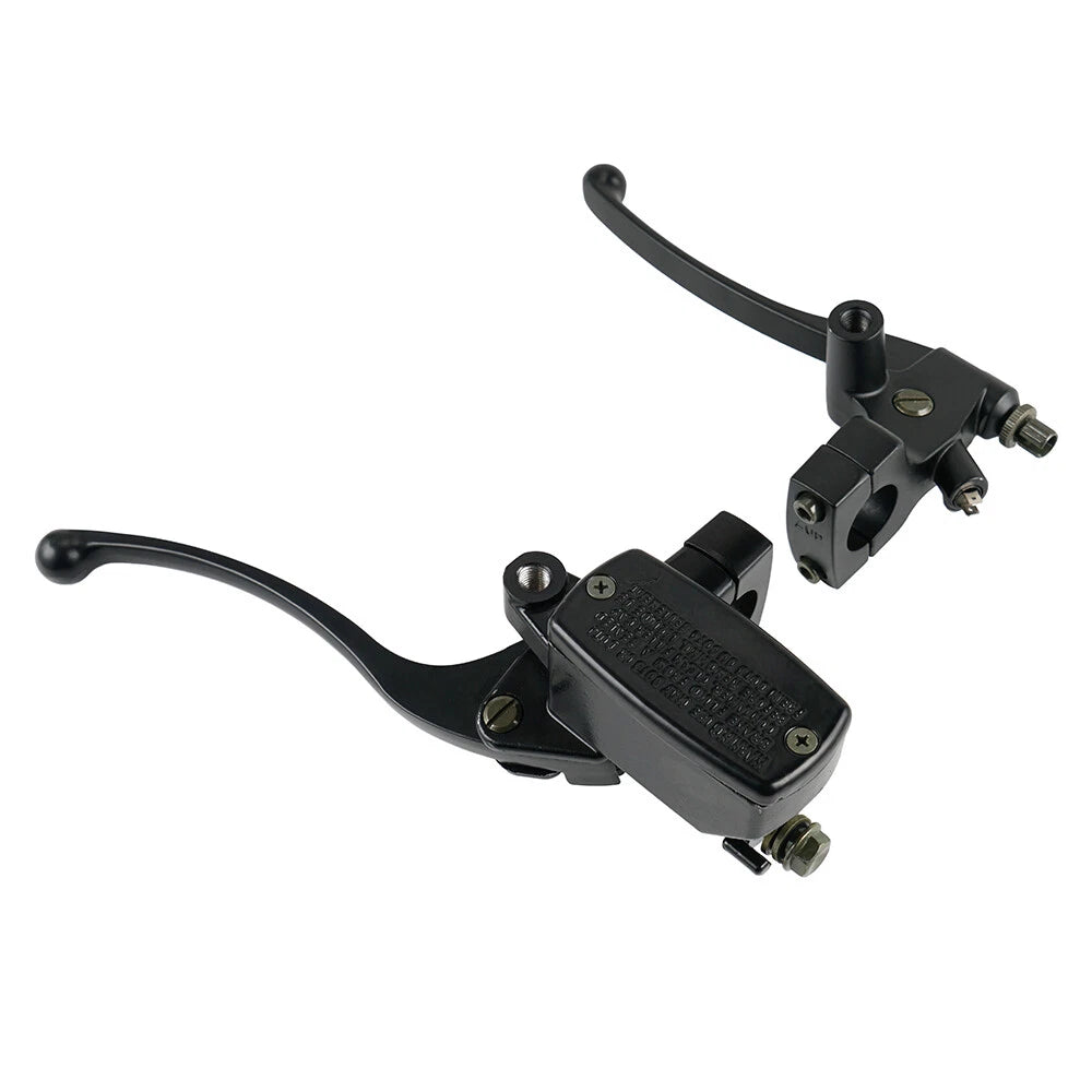 1" Motorcycle Handlebars Hydraulic Brake Master Cylinder & Clutch Lever for