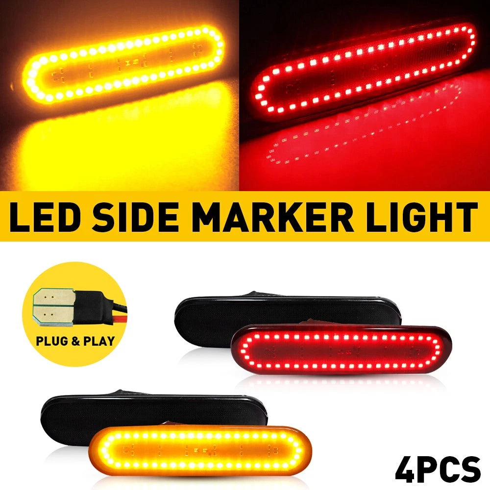 Set of 4 Smoke Front & Rear Bumper Side Marker Lights for Honda Civic Si EP3 (2002–2005)