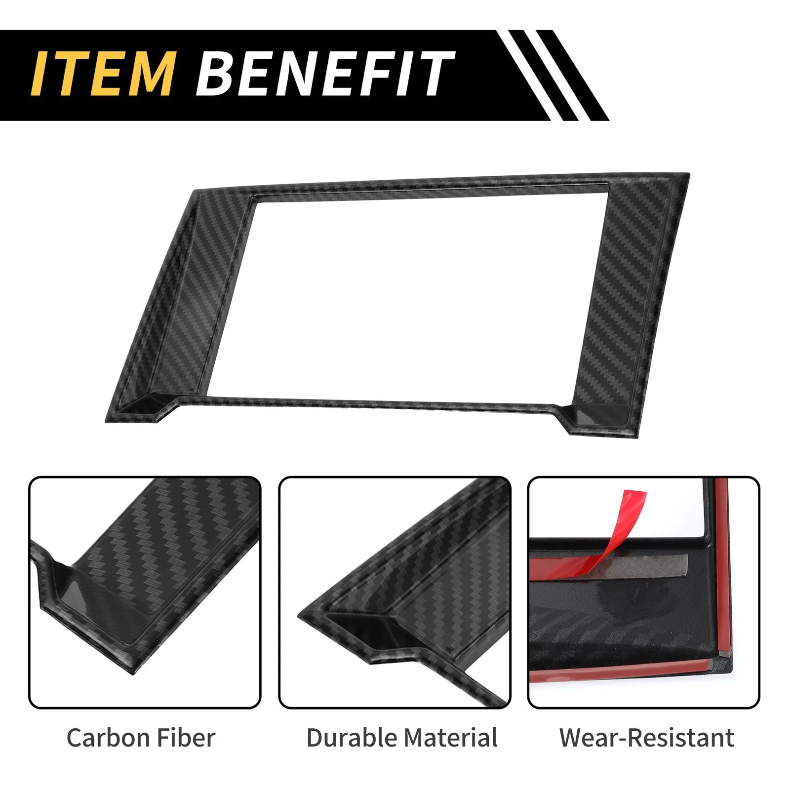 Central Dashboard Meter Frame Cover Trim for Ford F-150 (2015–2020) Carbon Fiber Black