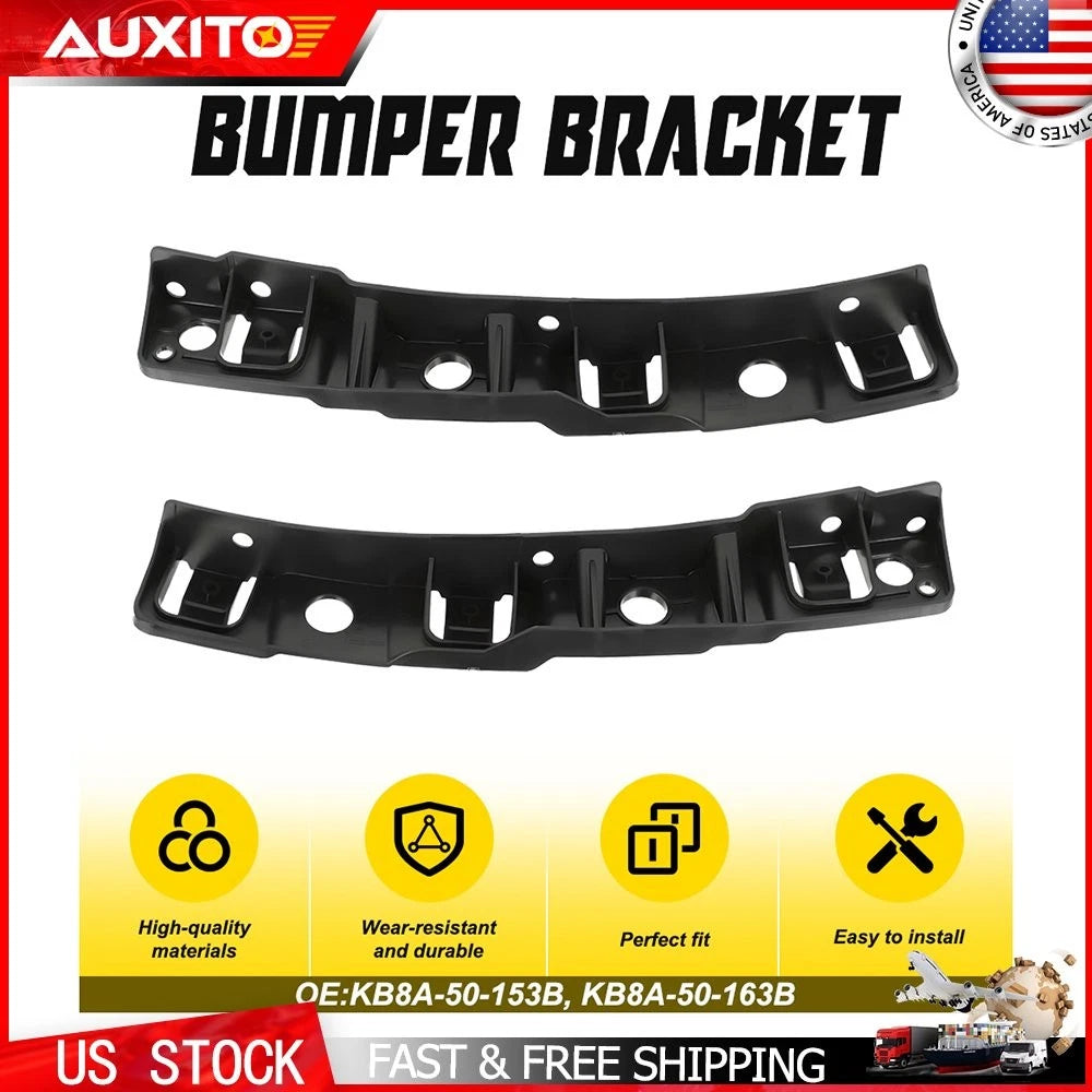 2X Front Bumper Mount Bracket for Mazda CX-5 (2017–2021) - Black