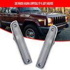 2X Clear Lens Front Side Marker Light Housing for Jeep Cherokee (1997–2001)