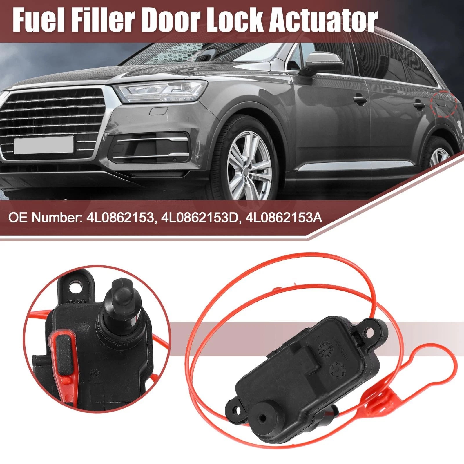 Fuel Flap Door Cap Release Lock Actuator 4L0862153D for Audi Q7 Q3 A6 RS5 S6 A7 (2006–2020)