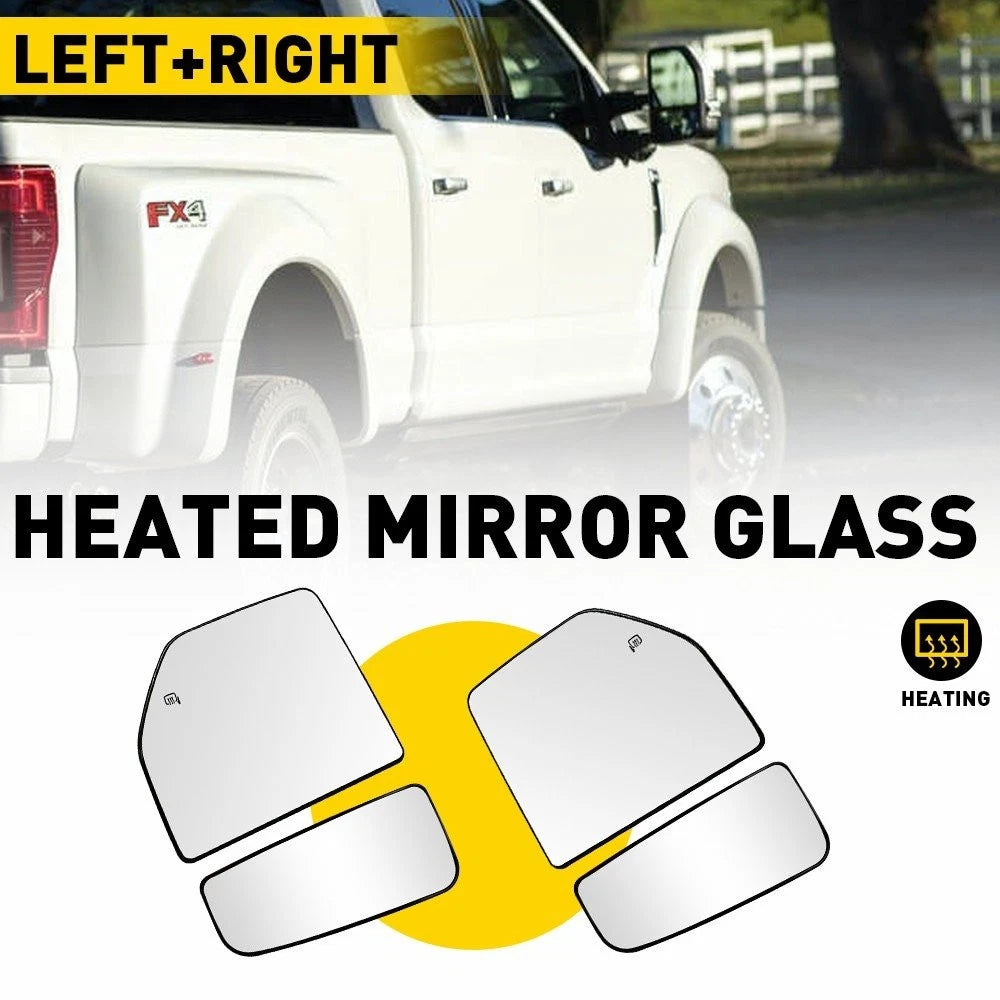 4PCS Heated Mirror Glass for Ford Super Duty F250 F350 F450 F550 (2017–2022)