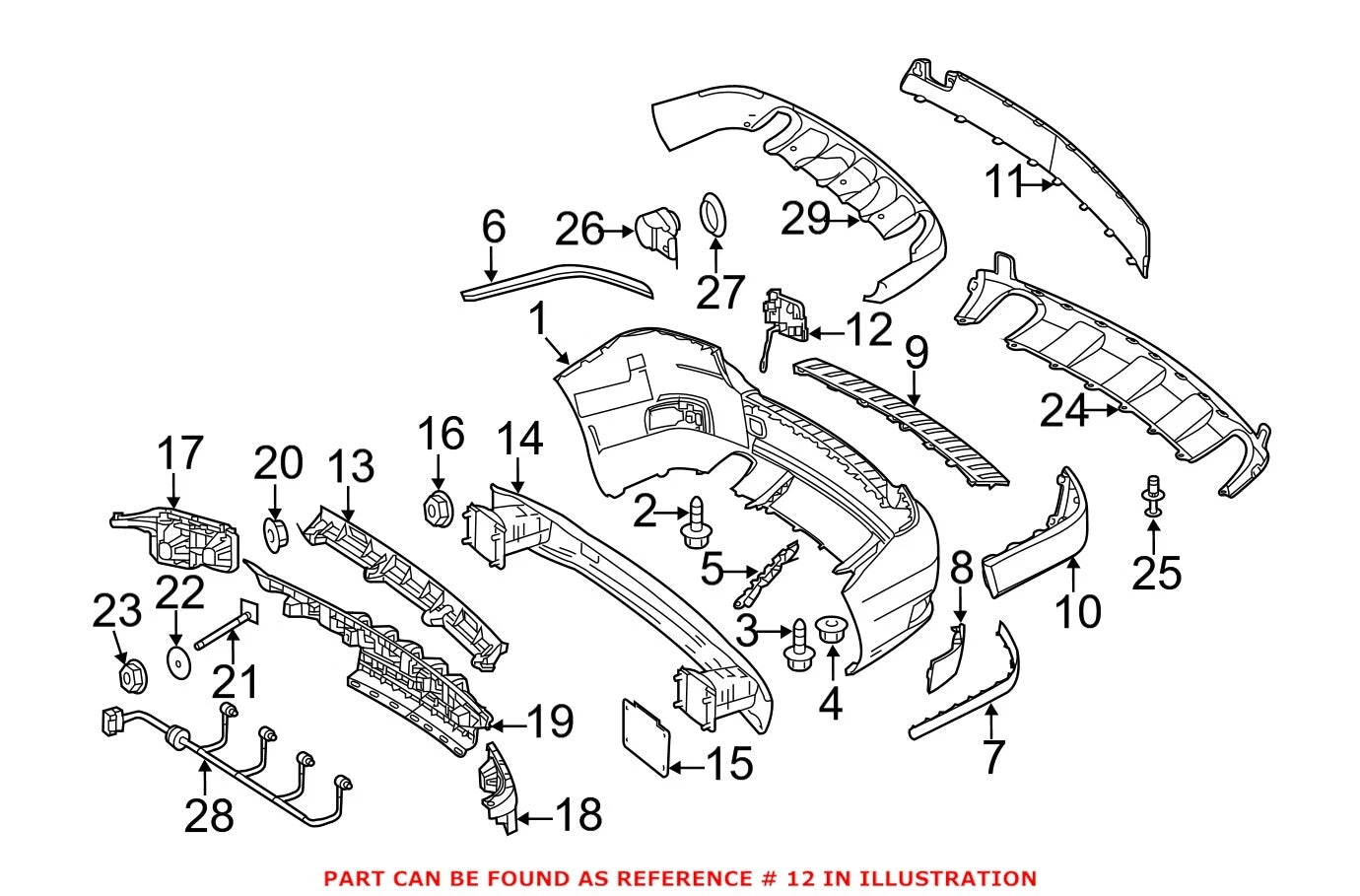 Rear Tow Hook Cover 2048855323 for Mercedes (2014–2018)