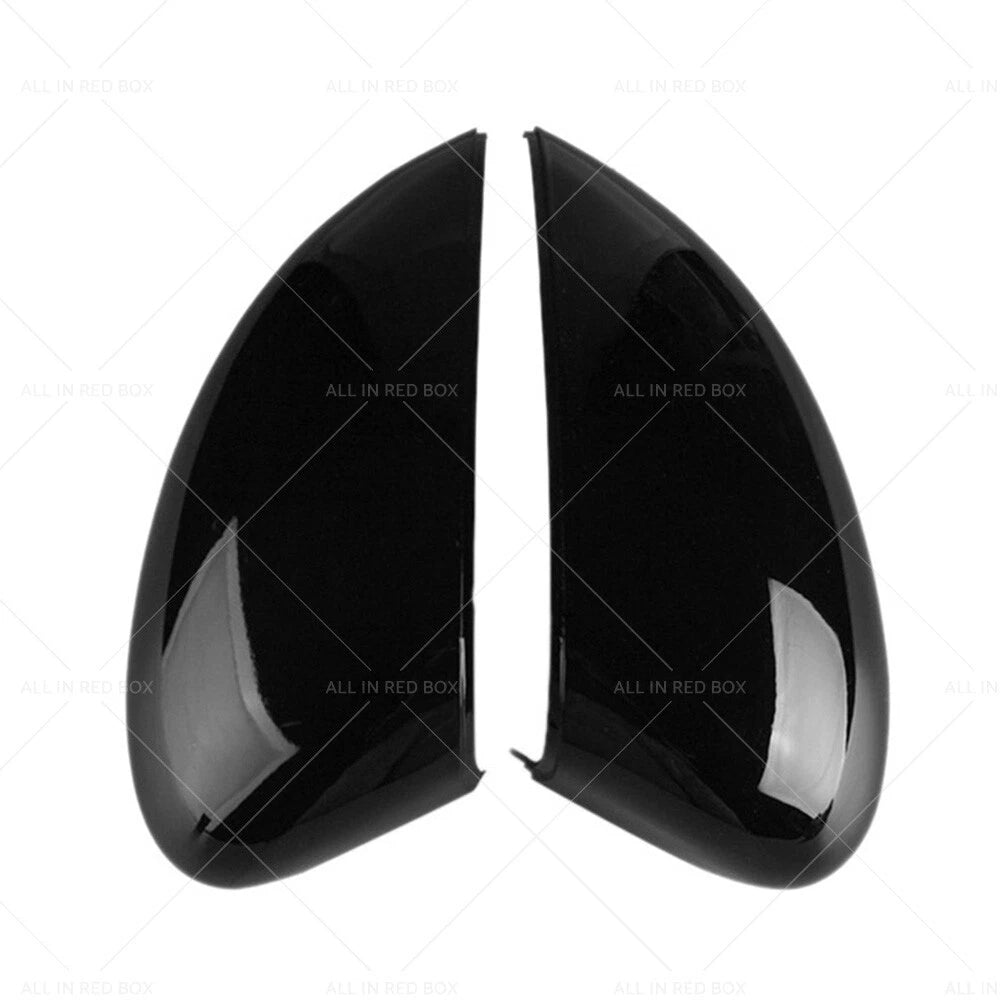 Set of 2 Wing Mirror Covers Gloss Black for Ford Fiesta MK7 (2008–2017)