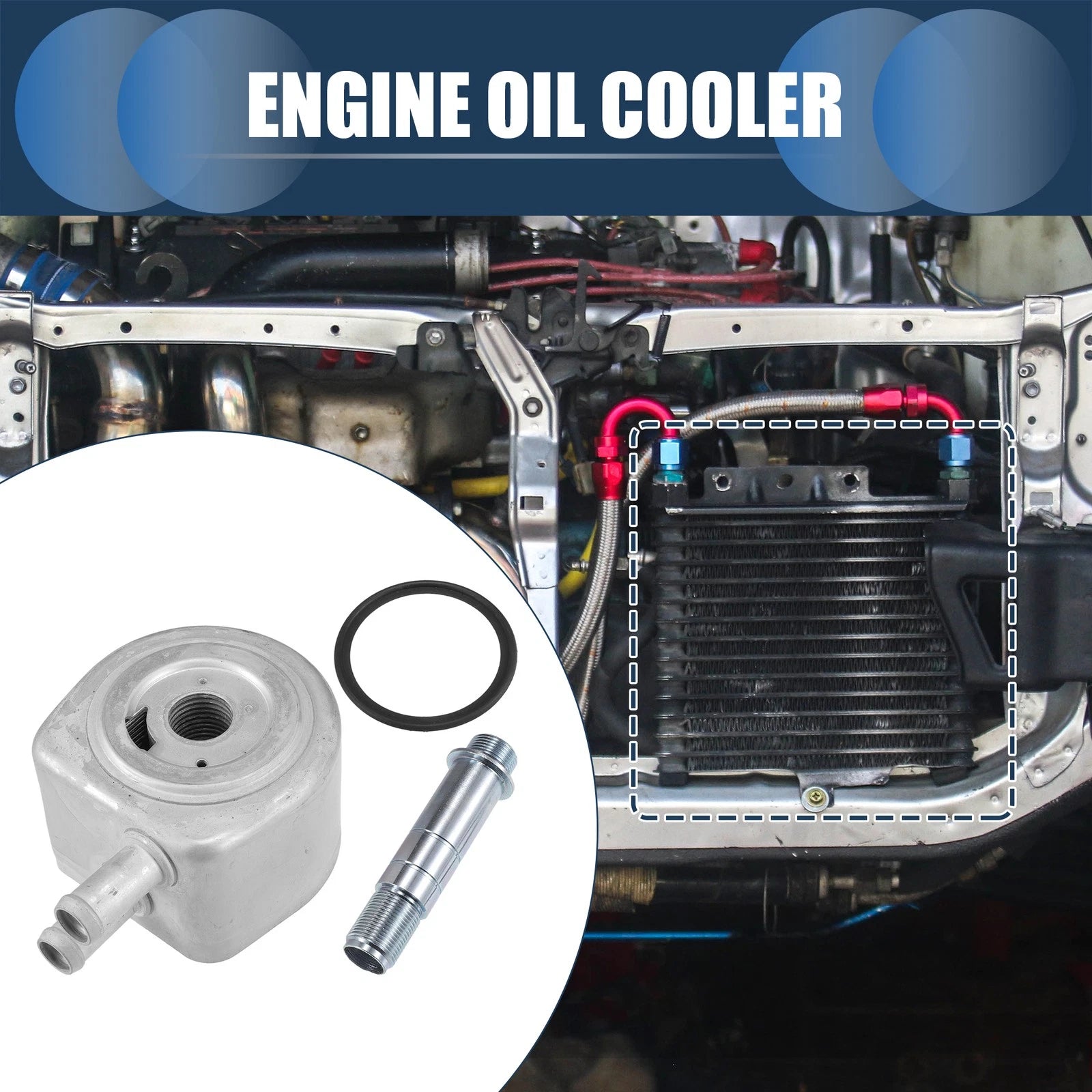 Engine Oil Cooler with O-ring Seals and Bolt for Ford F-150 (1997–2003)