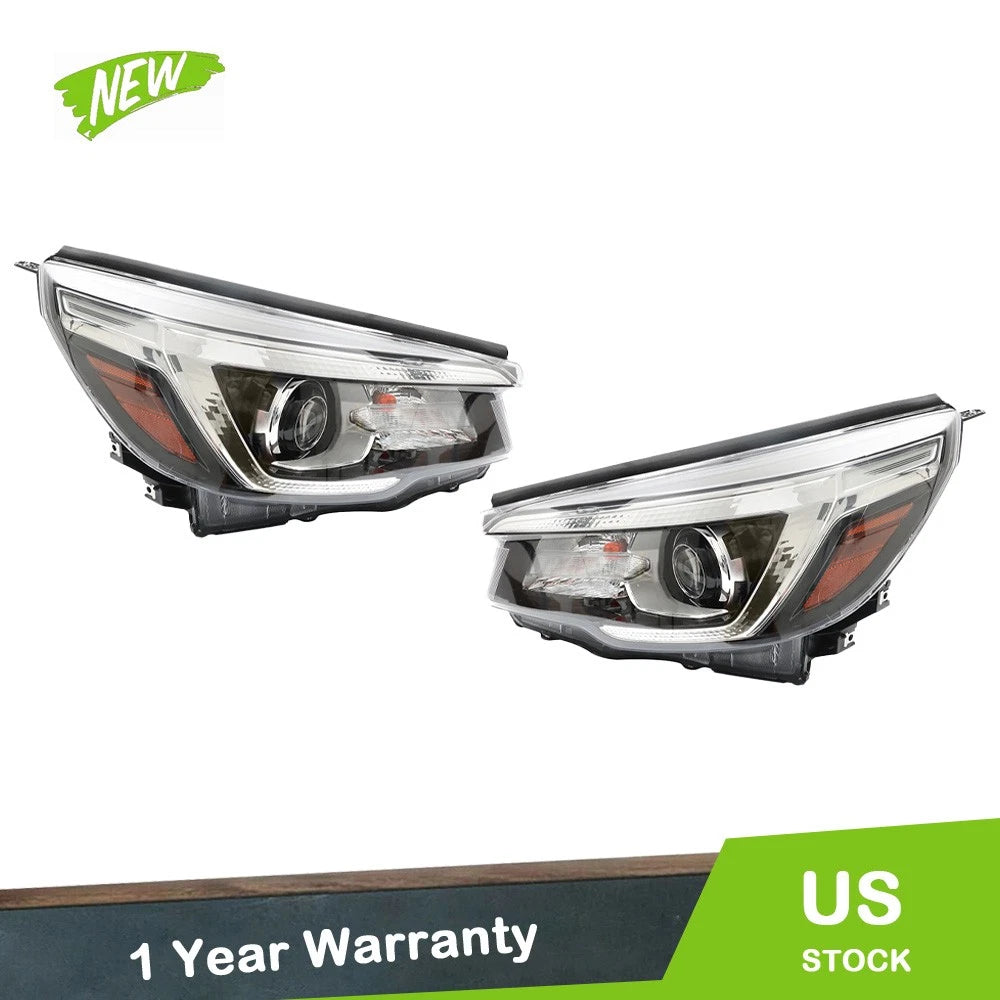 Set of 2 Chrome Housing LED Headlamps for Subaru Forester (2019–2020)