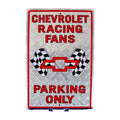 Parking Only Sign for Chevrolet Racing Fans (12 x 18) Checkered Flag