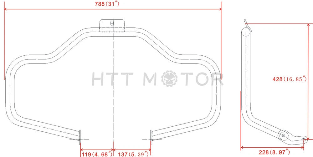 Mustache Engine Guard Crash Bar for Harley Davidson FL Softail (2000–2017)