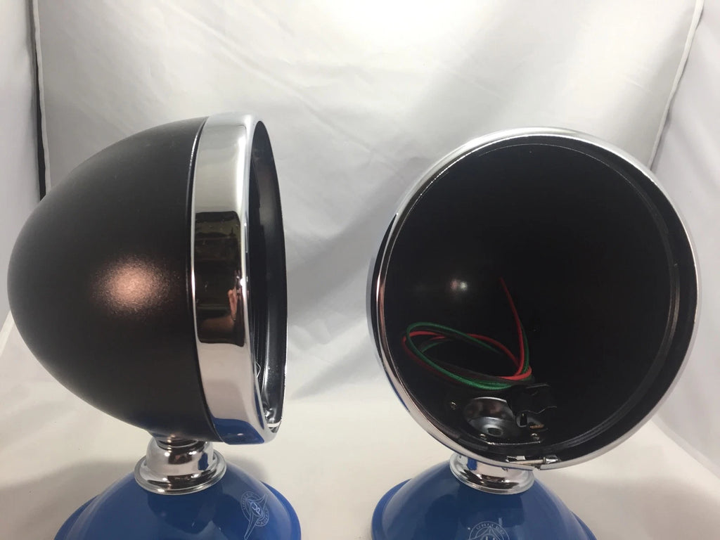 7 Inch Seal Beam Headlight Pair with FOMOCO Logo for Ford Black (2007–2014)