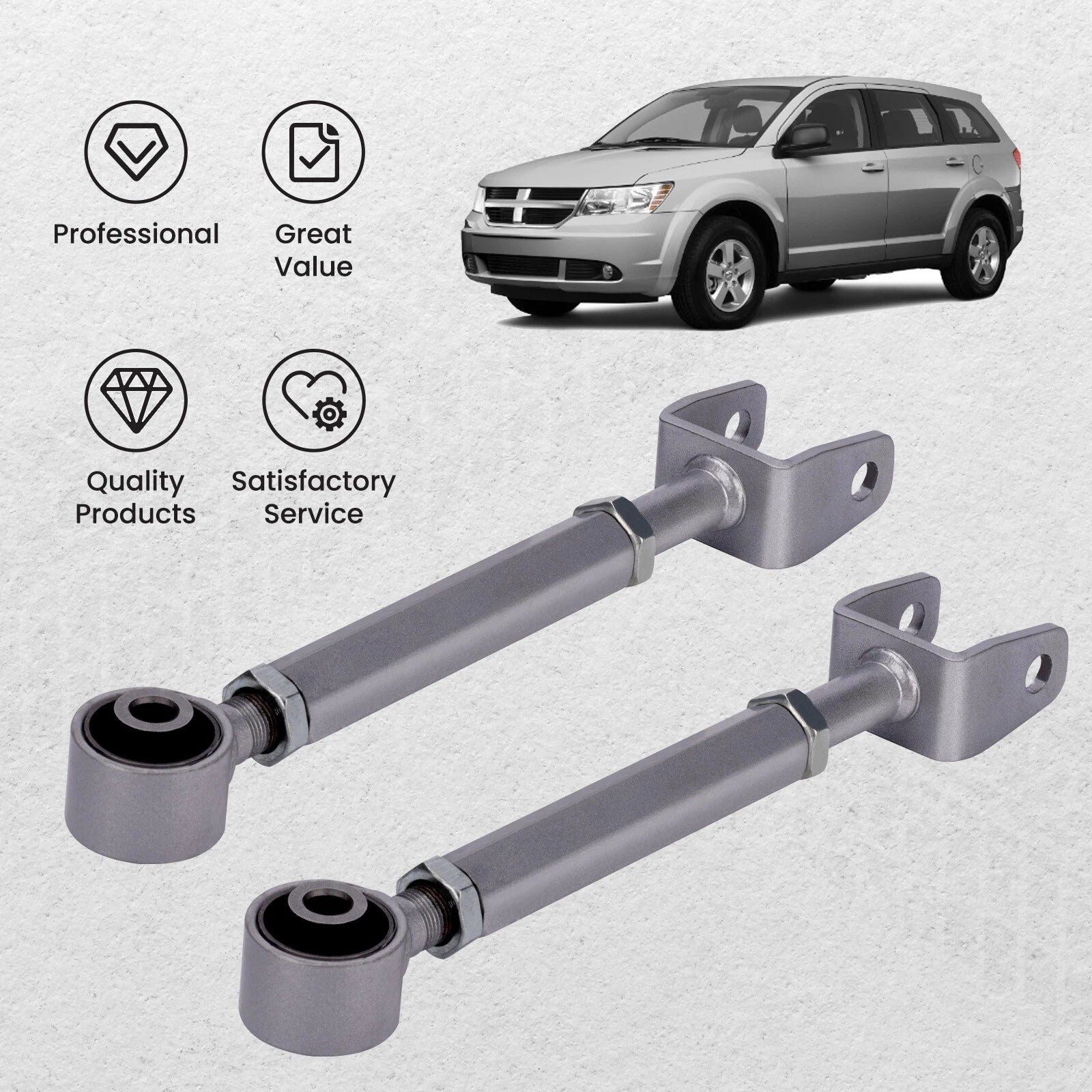 2Pcs Rear Upper Adjustable Camber Control Arm Kit for Chrysler Sebring (2007–2010)