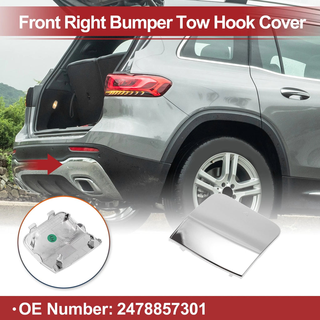 Tow Hook Cover Cap for Mercedes-Benz GLB250 (2019–2023) No. 2478857301 Silver