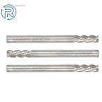 Set of 3 Carbide End Mills for Various Applications (1/8" Flute, 3/8" LOC)