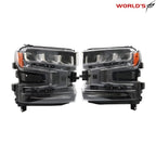LED Headlight Set for Silverado 1500 (2019–2020) Black Housing Clear