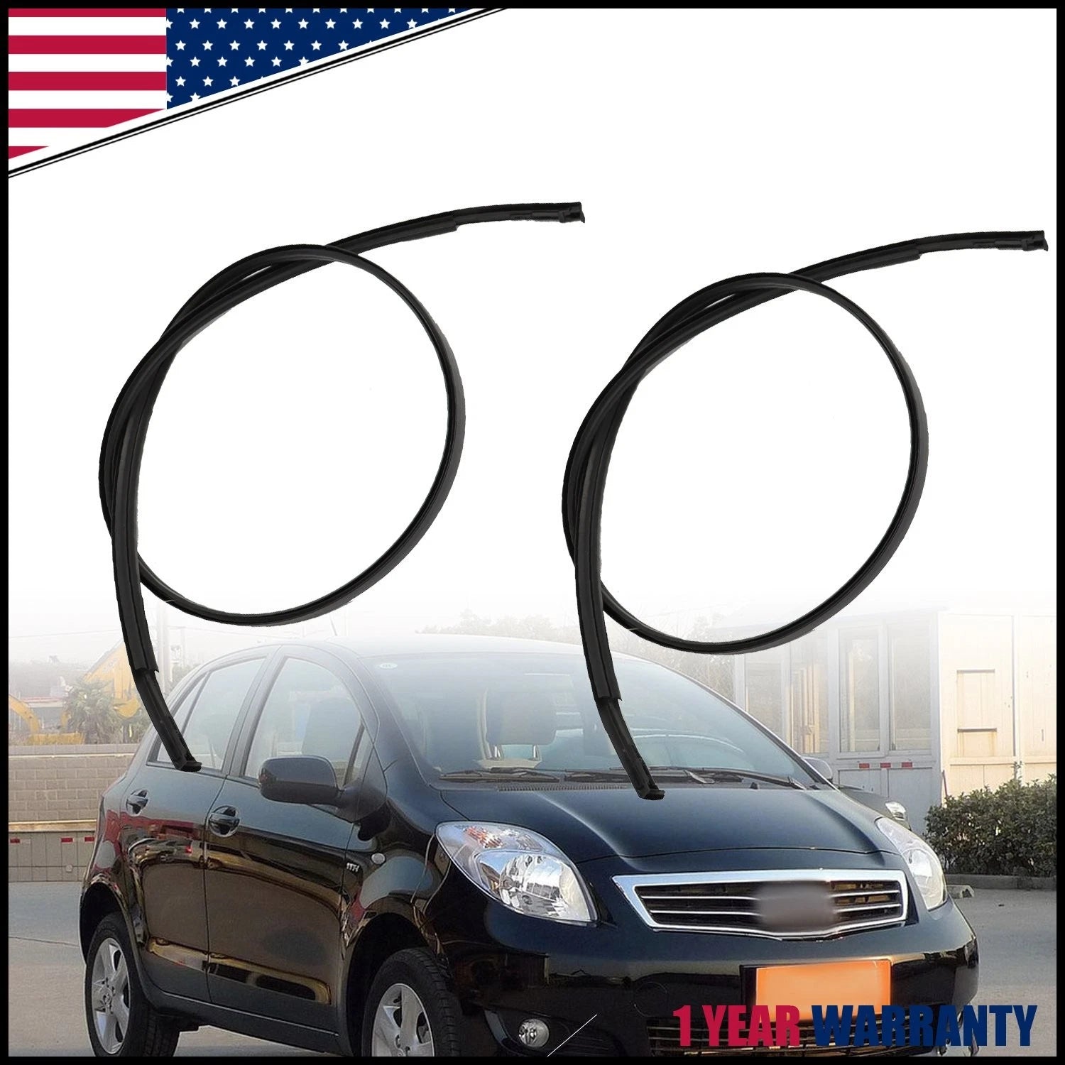 Set of 2 Roof Drip Moulding Trim for Toyota Yaris (2006–2011)