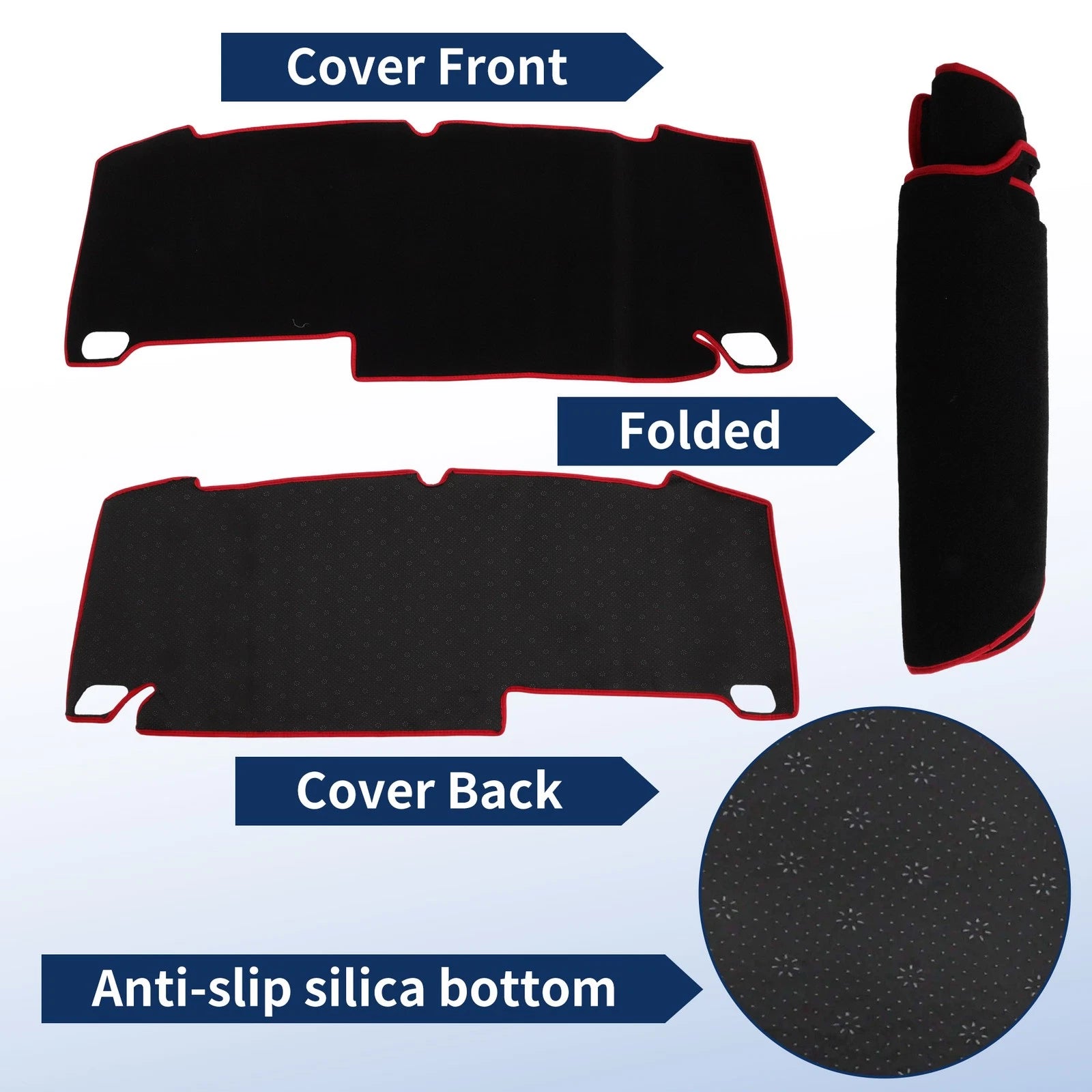 Dash Cover for Honda Freed GT Series (Polyester Black with Red Edge)
