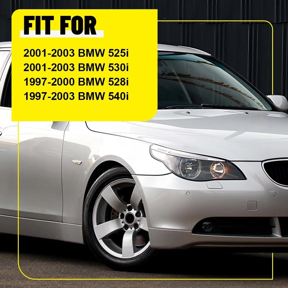 Set of 6 Gloss Black Door Pillar Post Trim Covers for BMW 5-Series E39 (1997–2003)