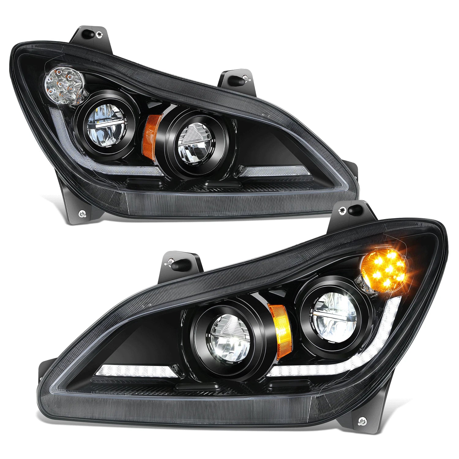 Full LED 3D Light Bar Headlight Assembly for Kenworth T680 (2022–2025)