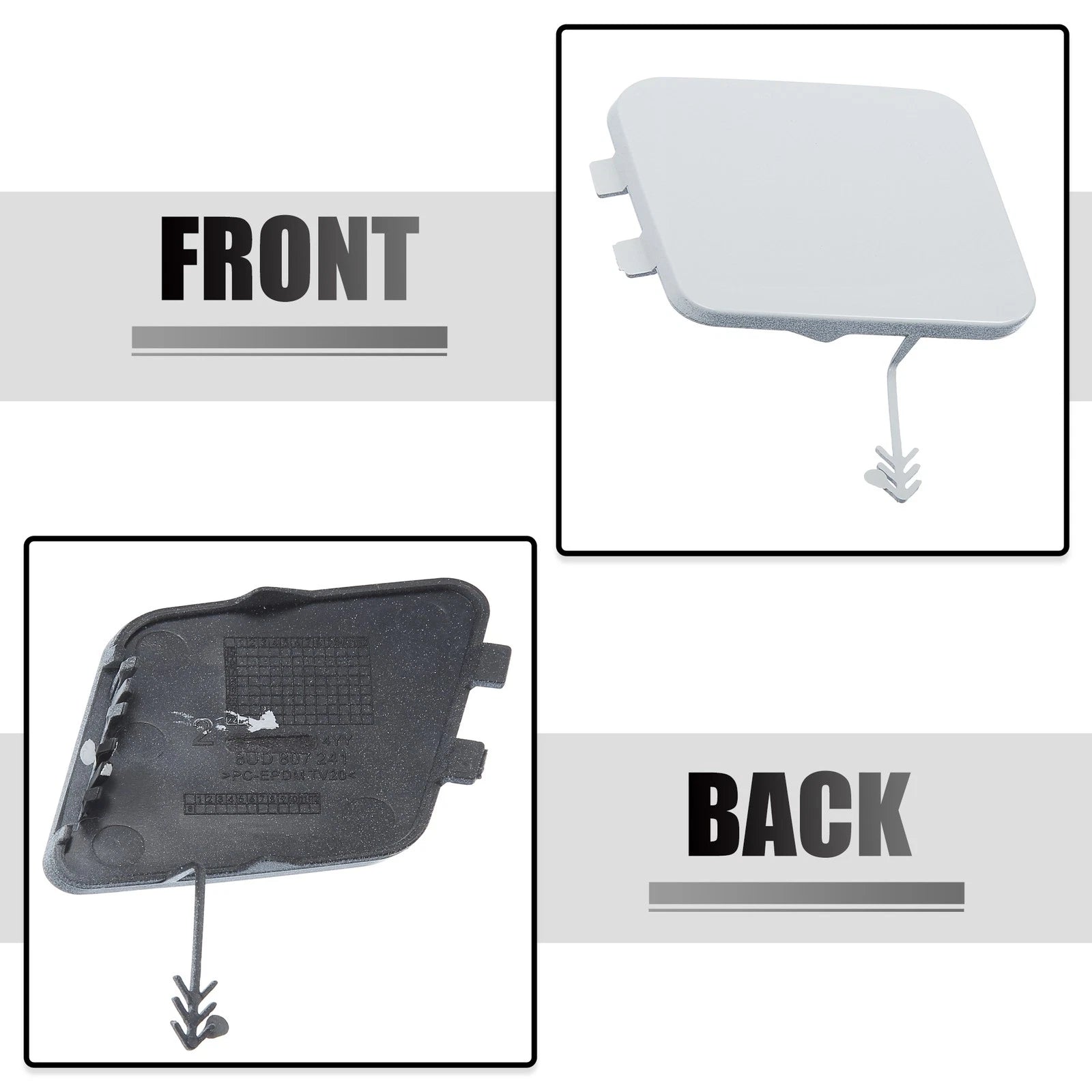 Tow Hook Cover for Audi Q3 (2015–2021) - Front Bumper Eye Hole - White