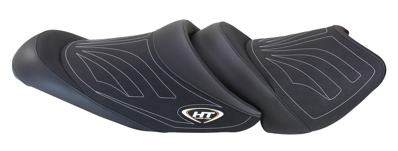 Hydro-Turf Seat Cover for Kawasaki STX 160LX (2020) Black Suede/CF/White Em