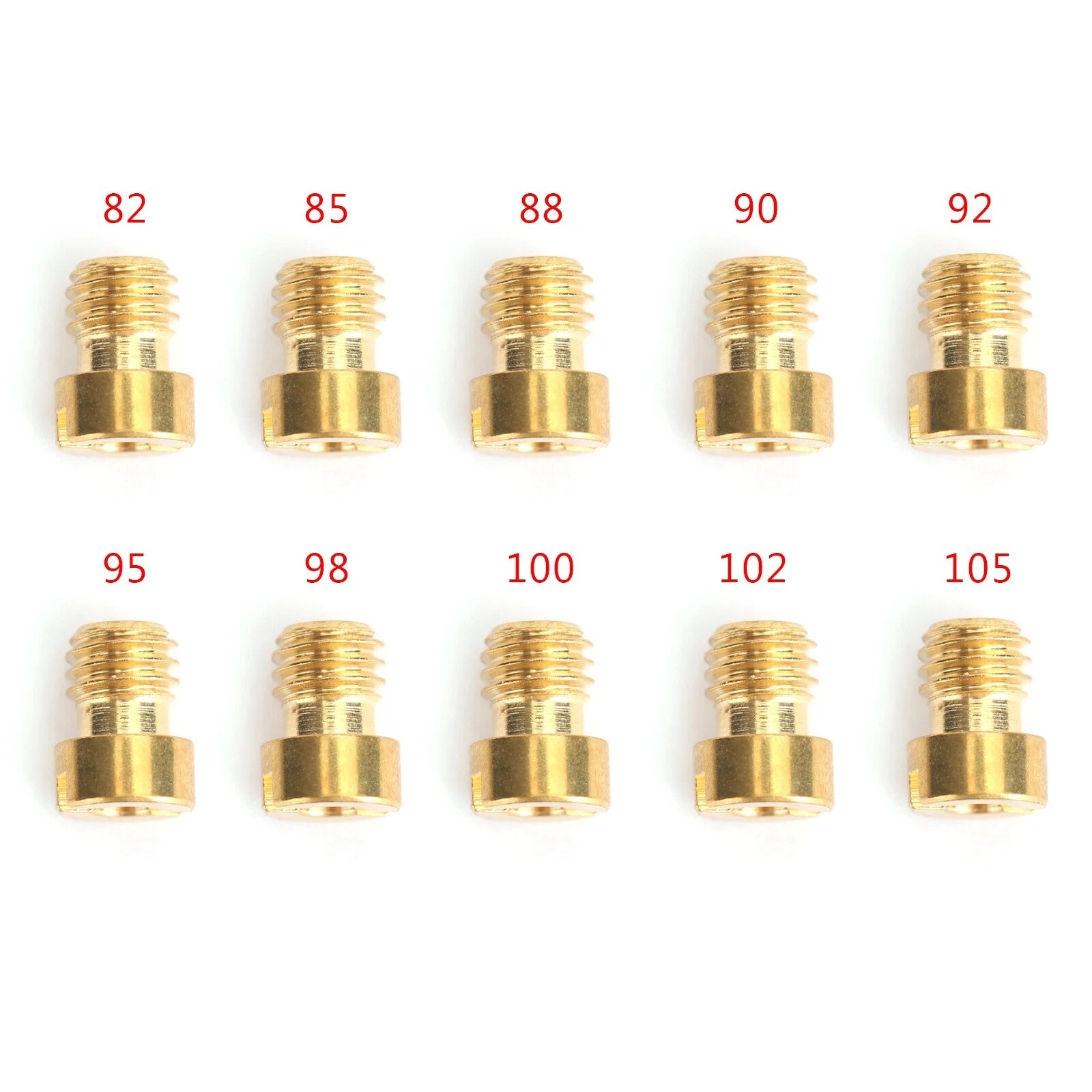10 Round Head Main Jet Kit for Motorcycle Scooter PZ19 T9 (82-105)