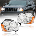 Set of 2 Chrome Headlights for Jeep Grand Cherokee (2008-2010)