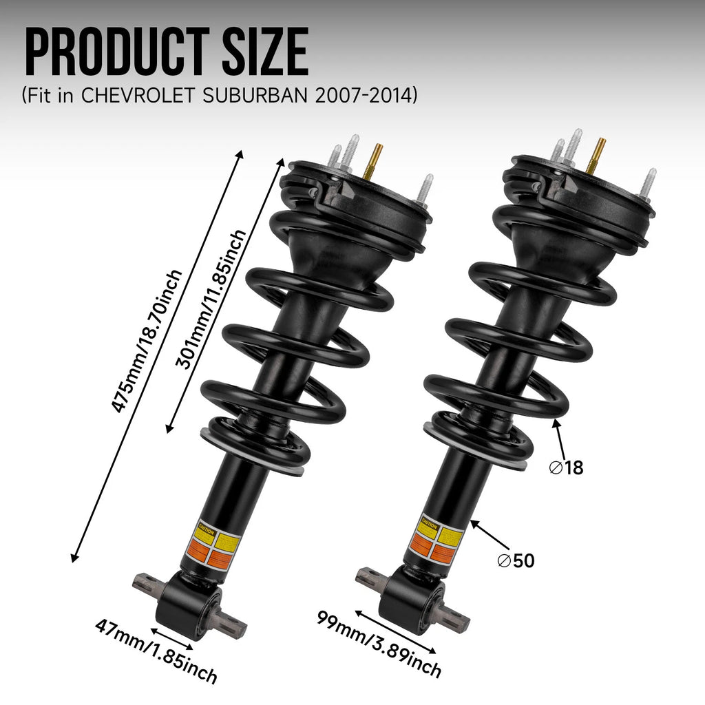 2Pcs Front Shock Struts for Cadillac Escalade Tahoe GMC (2007–2014)