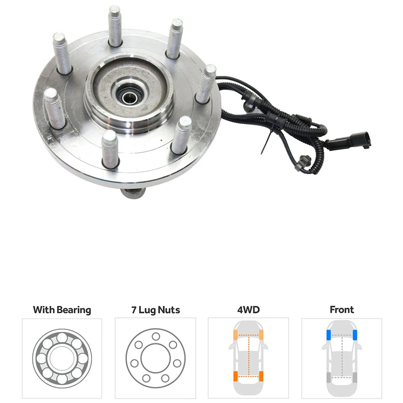 Set of 2 Wheel Hubs for Ford F150 (4WD)