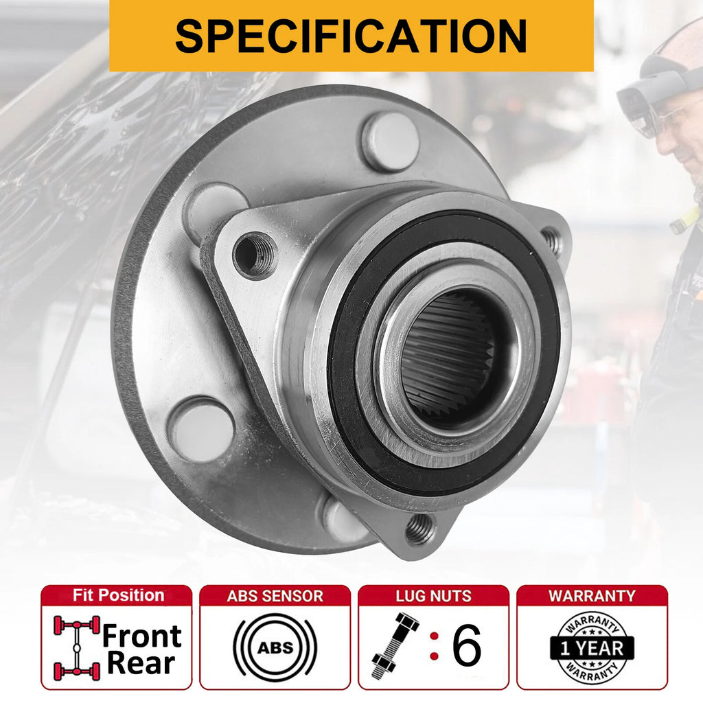 Set of 4 Wheel Hubs and Bearing Assembly for Chevrolet Traverse (2009–2017)