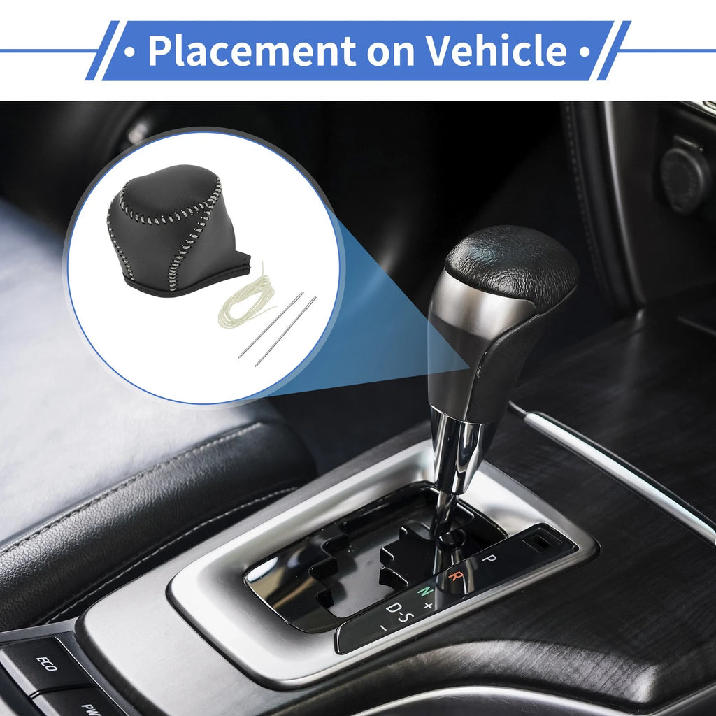 Gear Shift Knob Cover for Toyota CH-R (2017–2021) Black Beige Faux Leather