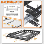 Roof Mount Cargo Carrier for Universal Fit (55" X 41" X 5")