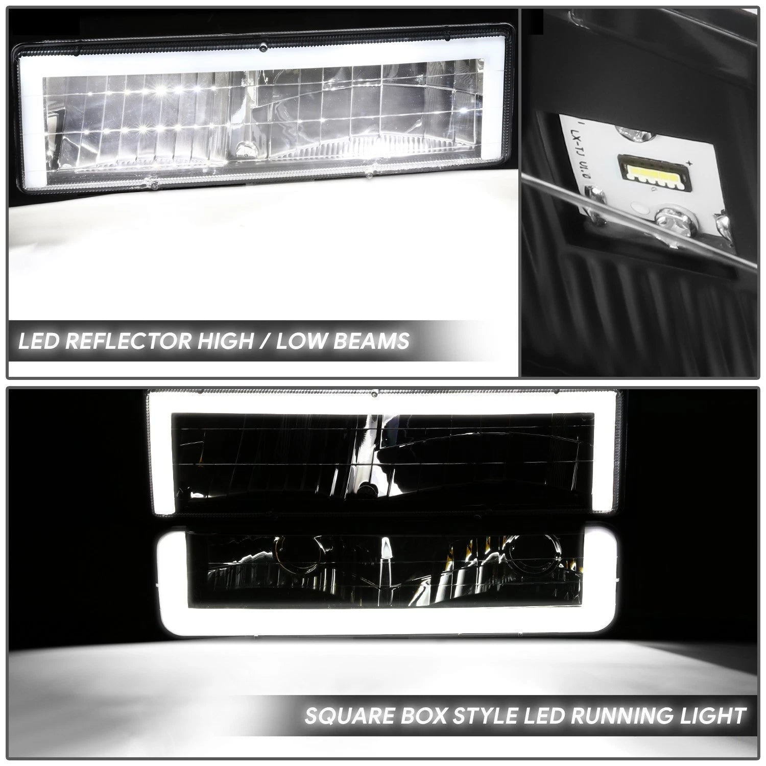 DRL LED Headlights & Bumper Turn Signal Lamps for Chevy Blazer GMC C/K (1988–2000)