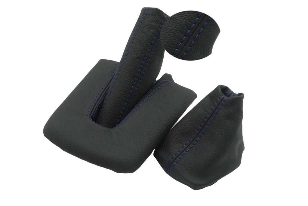 Set of 2 E Brake & Shift Boots for BMW E85 M3 Z4 (2003–2008) Blue Stitch