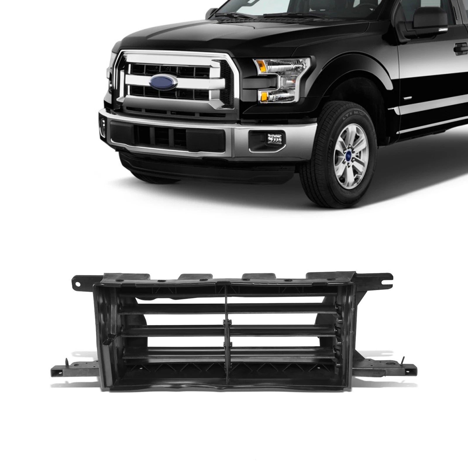 Front Bumper Lower Grille Airflow Shutter for Ford F-150 (2015–2017)