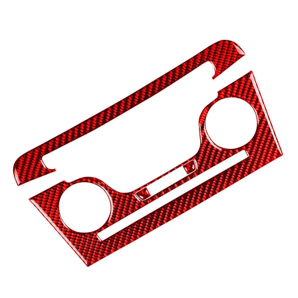 Red Carbon Fiber Interior Console CD AC Panel Cover Trim for Dodge Charger (2011–2014)