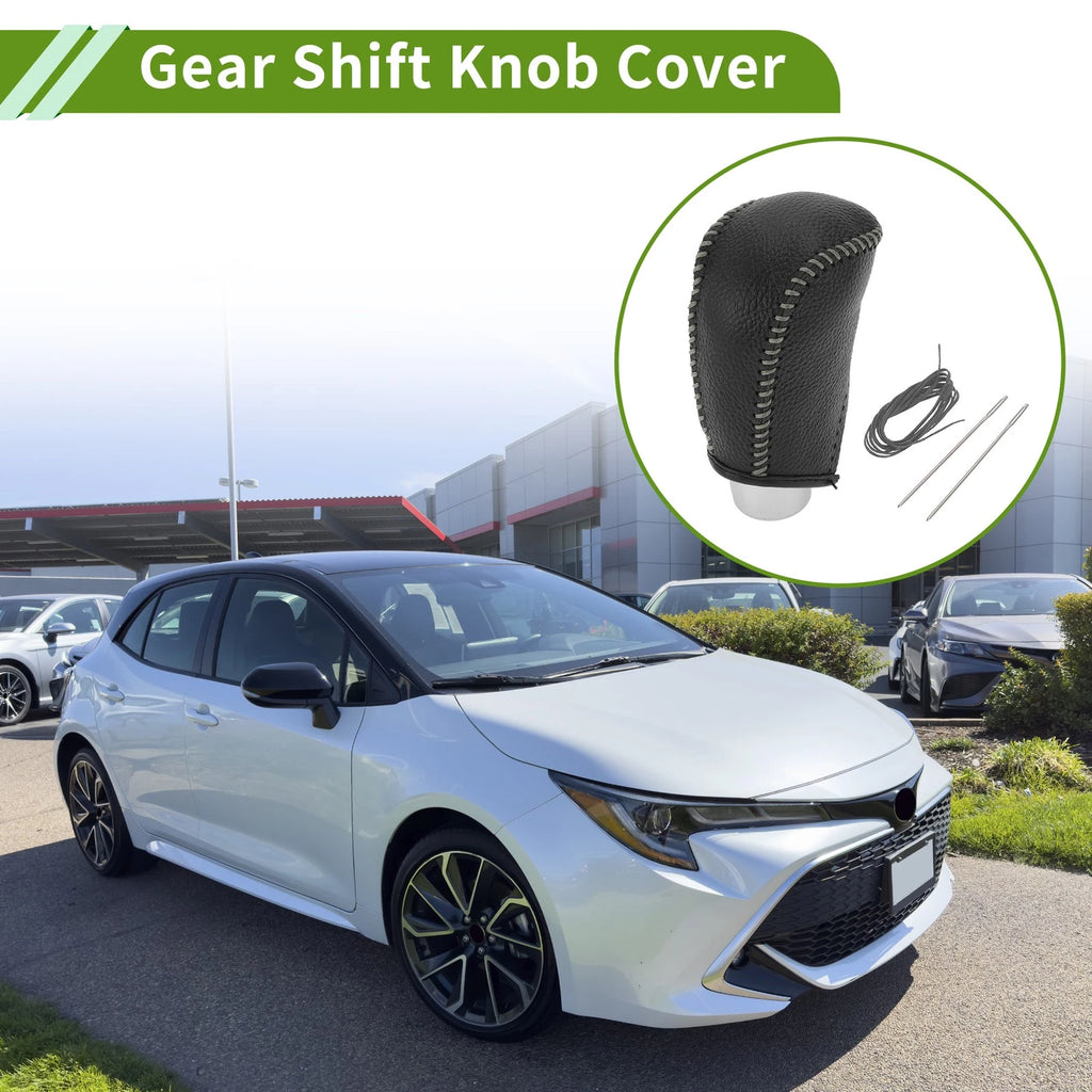 1 Pc Gear Shift Knob Cover for Toyota Corolla (2009–2013) Pebbled Black Grey